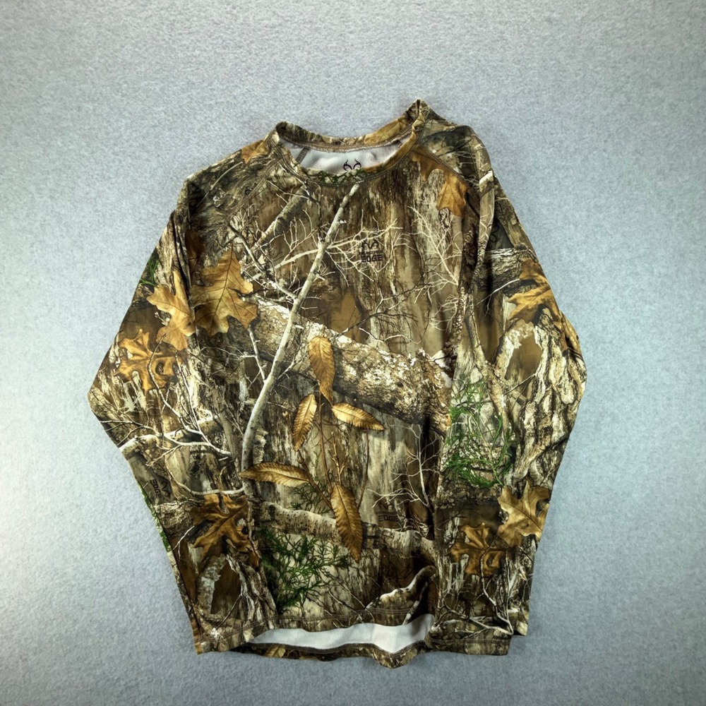 Realtree Edge Camo Long Sleeve Performance Shirt Mens XL Recycled Polyester